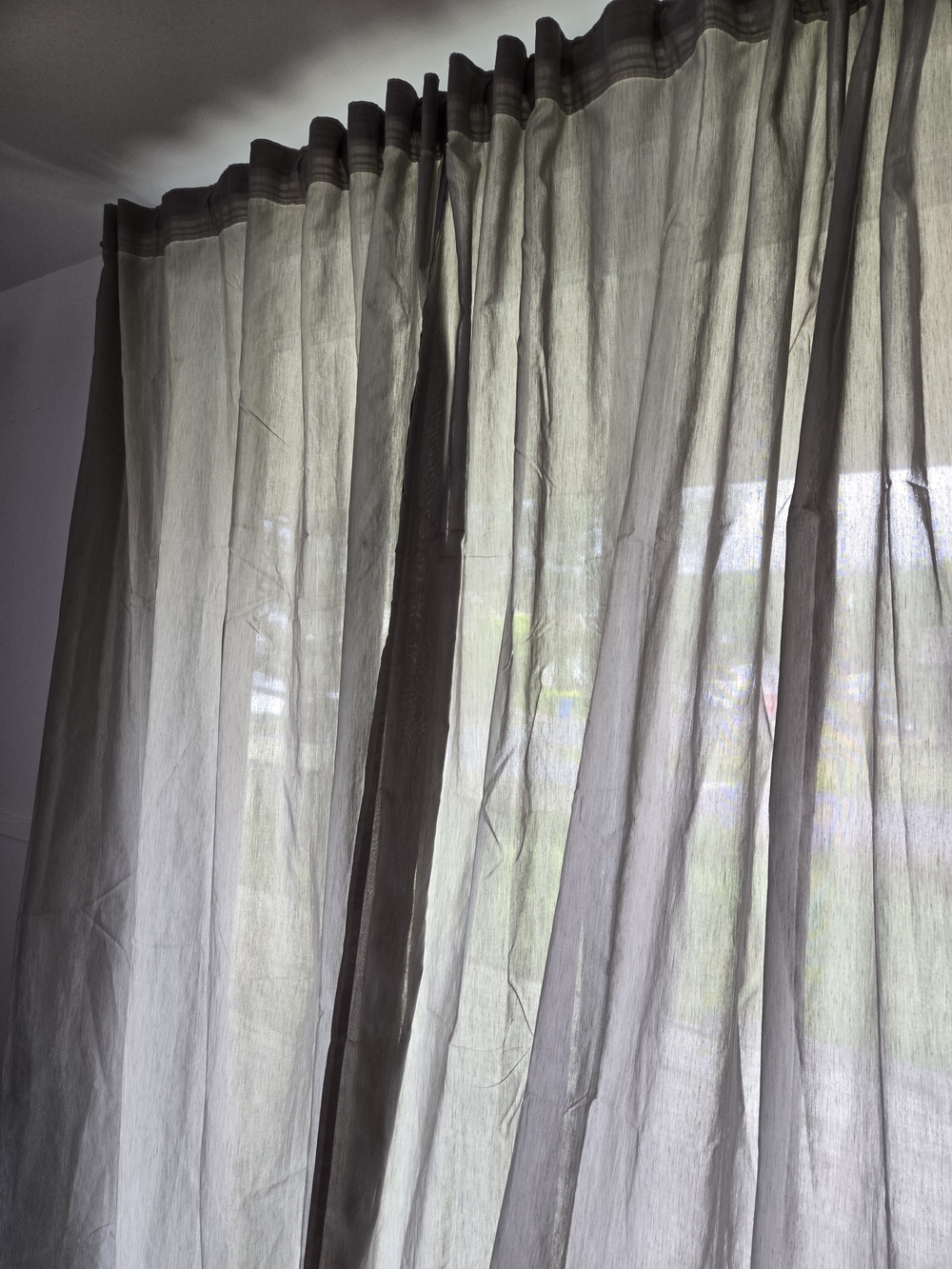 IKEA VIVAN Sheer Curtain Panels in Light Gray